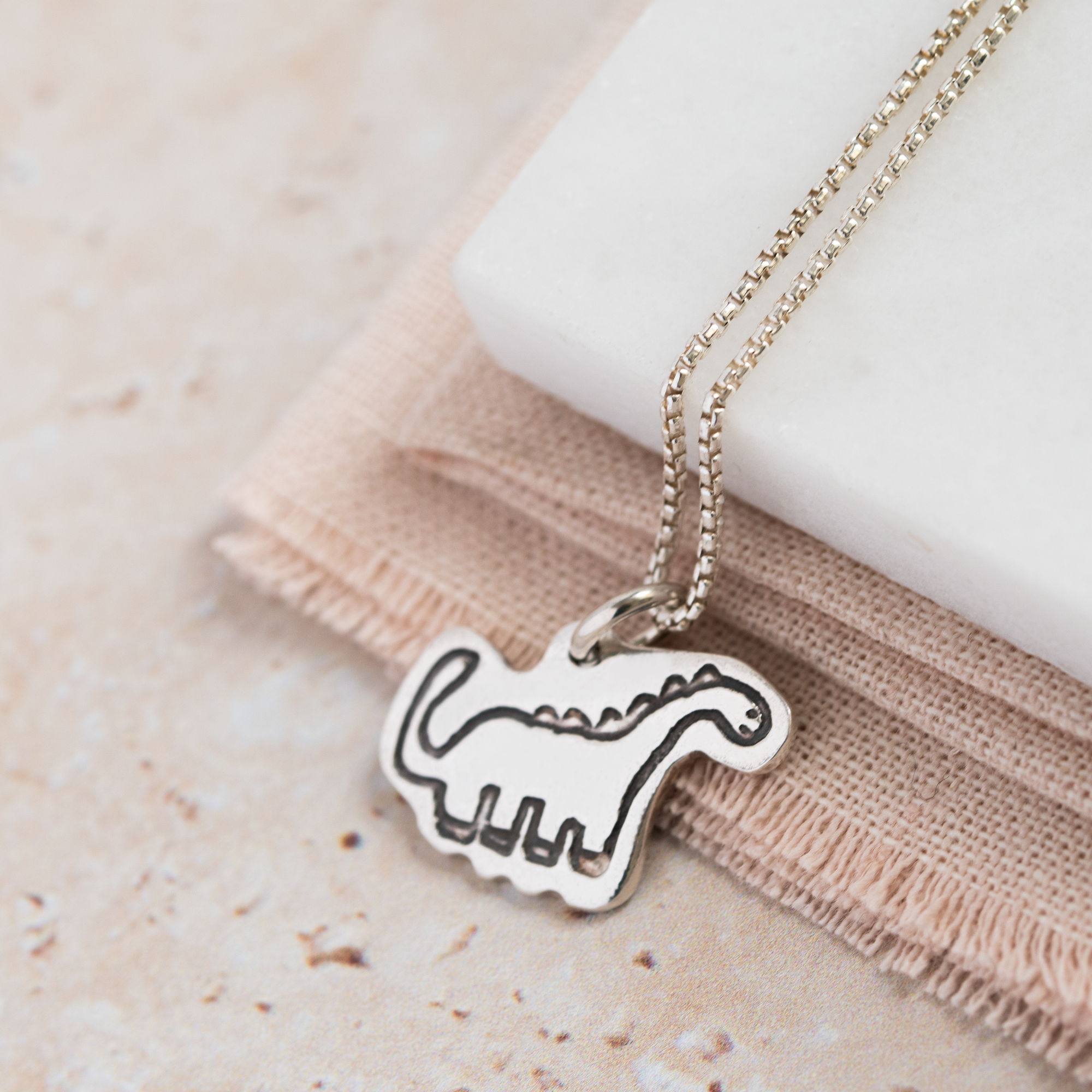 Drawing Necklace - Silver Link-Smallprint